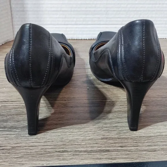 Hush Puppies square toe 3" heel pumps women's size 8.5 black - Picture 5 of 12